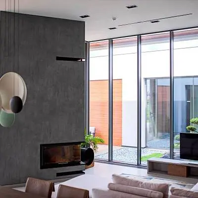 Французское глухое окно из серии ALT F50, цвет DB702 Французское глухое окно из серии ALT F50, цвет DB702